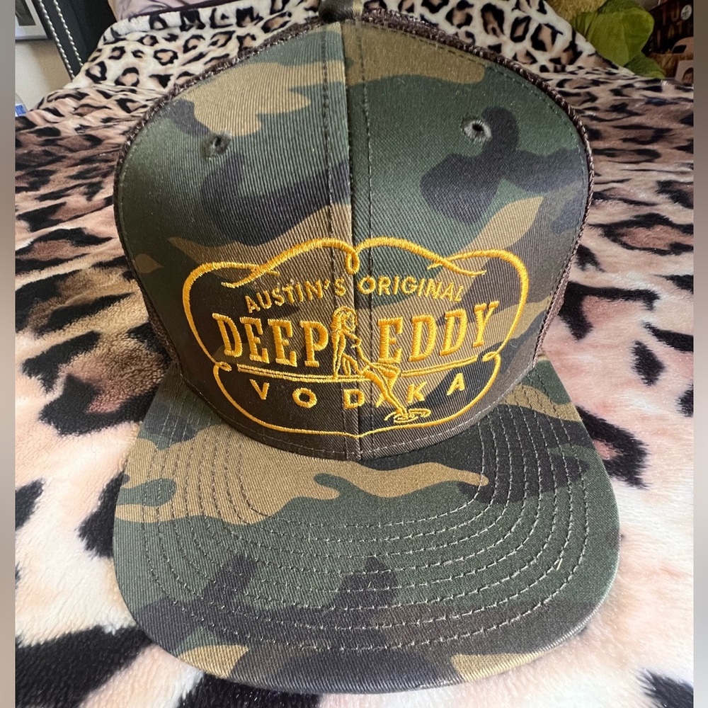 Brand New Deep Eddy Vodka Camouflage Trucker Cap. One Size Fits All